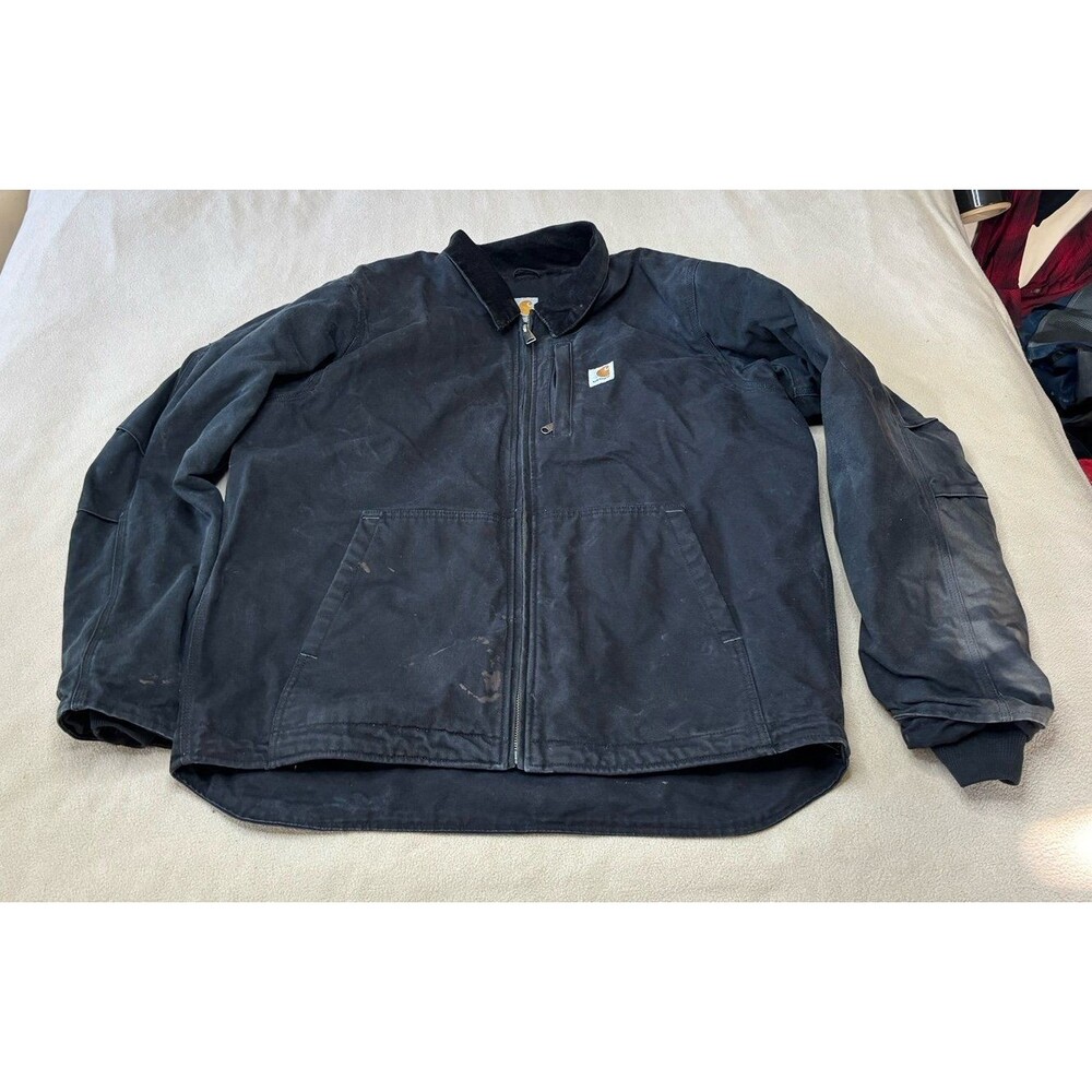 Carhartt Full Swing Chore Jacket Coat Black Mens Size Large Fleece Lining